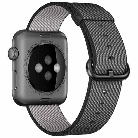 Curea iUni compatibila cu Apple Watch 1/2/3/4/5/6/7, 38mm, Nylon, Woven Strap, Electric Gray